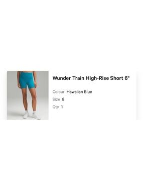 lululemon Wunder Train High-Rise Short 6" - Hawaiian Teal